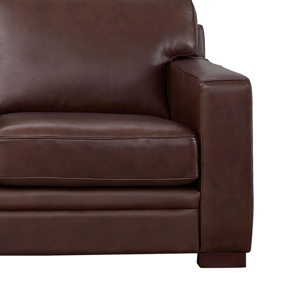 Amax Leather Chatsworth Stationary Loveseat in Raisin Brown, , large