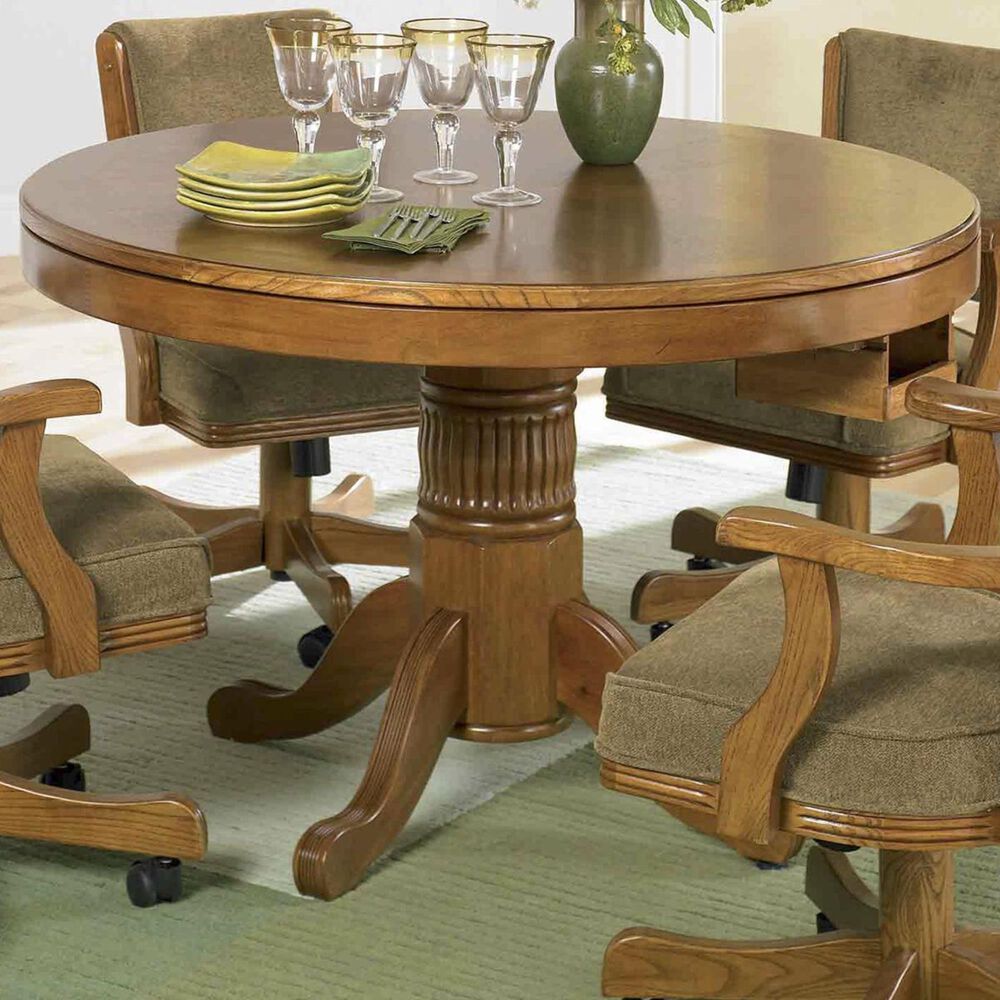 Pacific Landing Mitchell 3-in-1 Game Table with Accessories in Amber Oak, , large