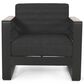 Hearth and Haven Giovanna Outdoor Club Chair with Open Backrest and Square Arms in Black, , large