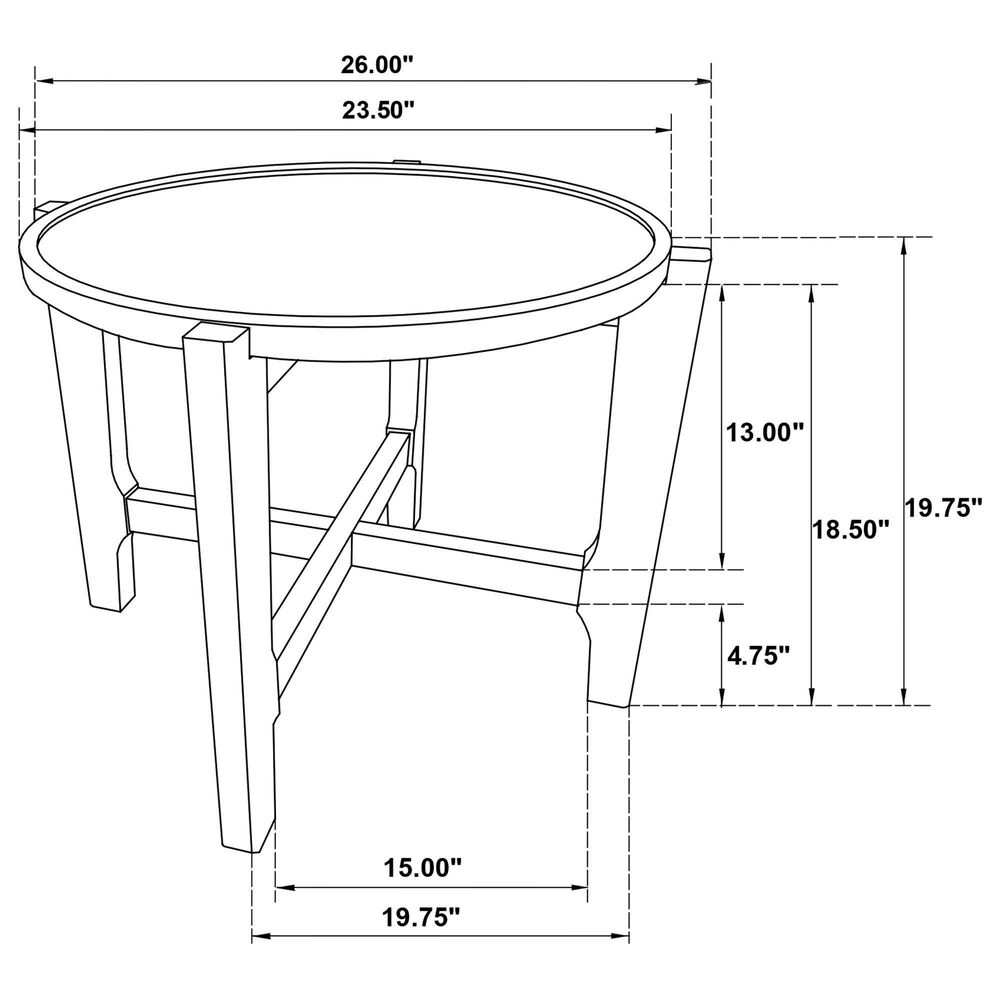 Pacific Landing Cota Round End Table in Dark Brown, , large
