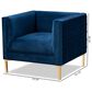 Baxton Studio Seraphin Arm Chair in Navy Blue, , large