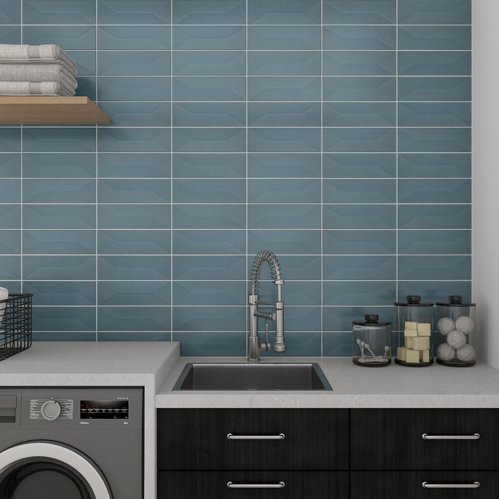 Dal-Tile Mythology Aura Wave Crest 4" x 12" Ceramic Tile, , large