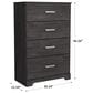 Ashley Belachime 4 Drawer Chest in Dark Charcoal, , large