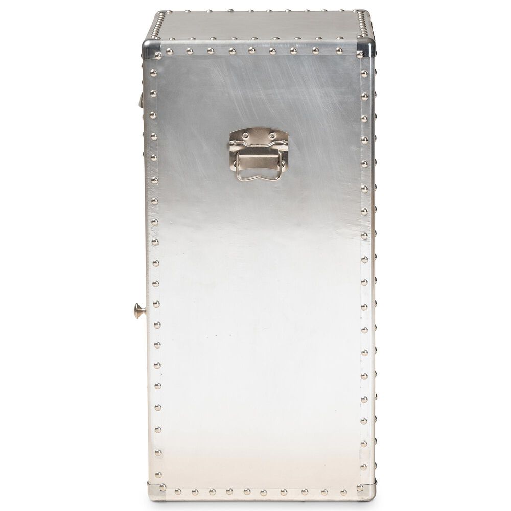 Baxton Studio Serge 1-Door Accent Storage Cabinet in Silver, , large