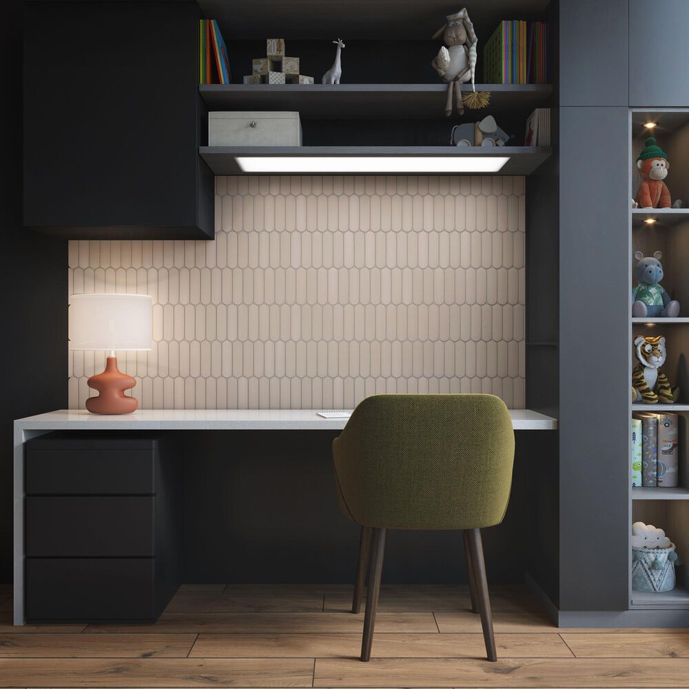 Dal-Tile Artefino Element Sand 1.5" x 6" Capsule on 12" x 13" Porcelain Mosaic Sheet, , large