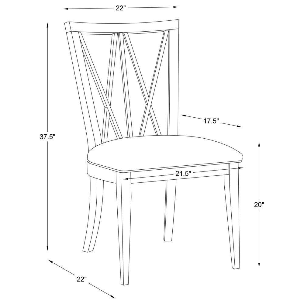Linon Home Decor Bailey Side Chair with Beige Fabric Cushion Seat in Natural, , large