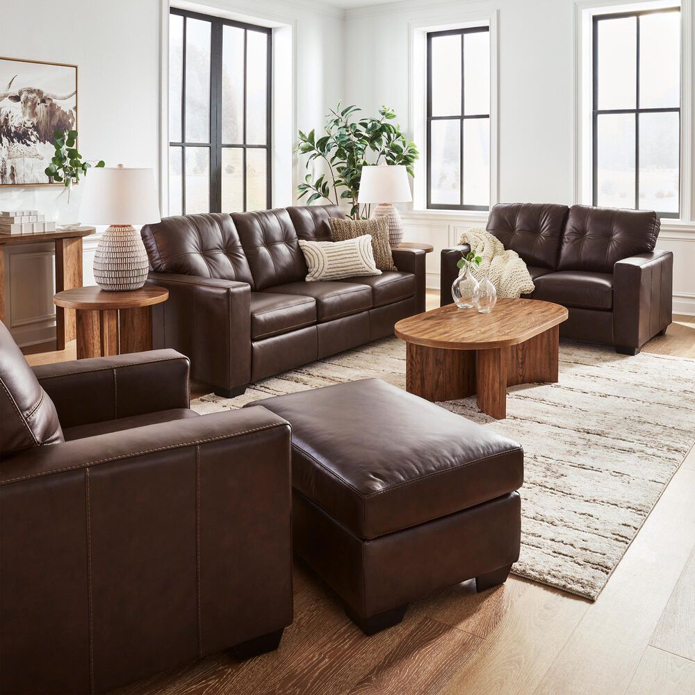 Ashley Santorine 3-Piece Stationary Living Room Set in Dark Brown, , large