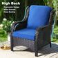 HOMLUX 5-Piece Patio Furniture Set with Chairs and Ottomans, High Back Outdoor Sofa Set, Brown Rattan in Denim Blue, , large