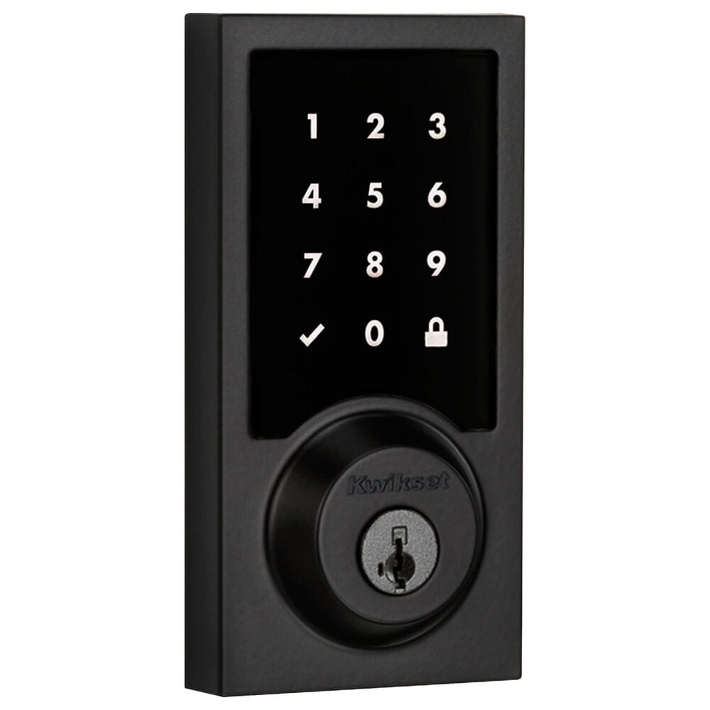 Kwikset SmartCode 916 Contemporary Electronic Deadbolt Door Lock with Z-Wave Technology in Matte Black, , large