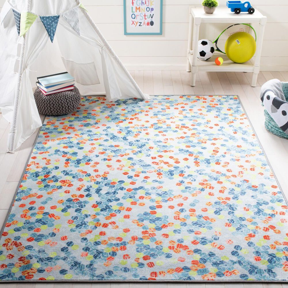 Safavieh Kids Playhouse Abstract 3&#39;3&quot; x 5&#39;3&quot; Ivory and Blue Rug, , large