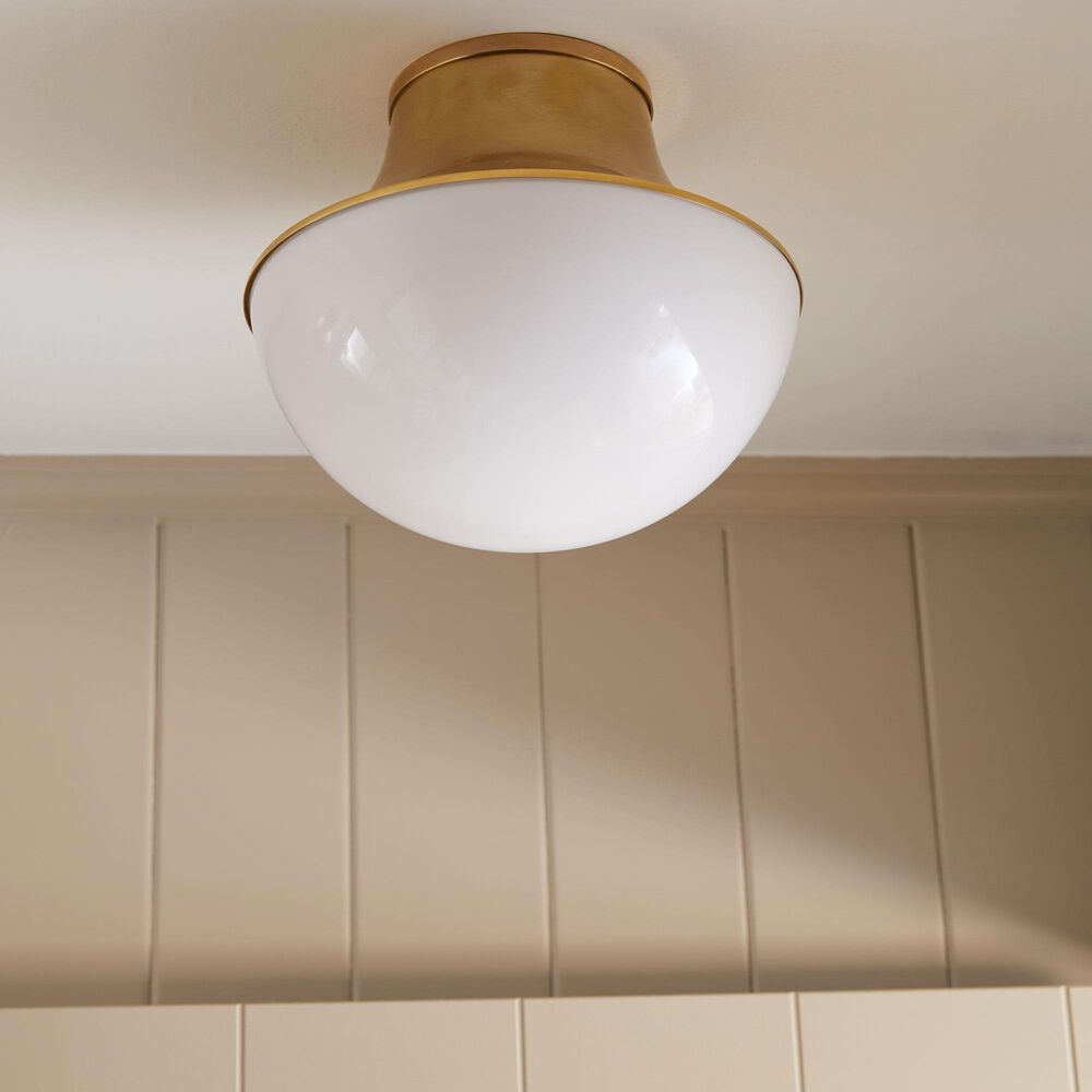 Hudson Valley Lighting Lettie 14.75" 1-Light Flush Mount in Aged Brass, , large