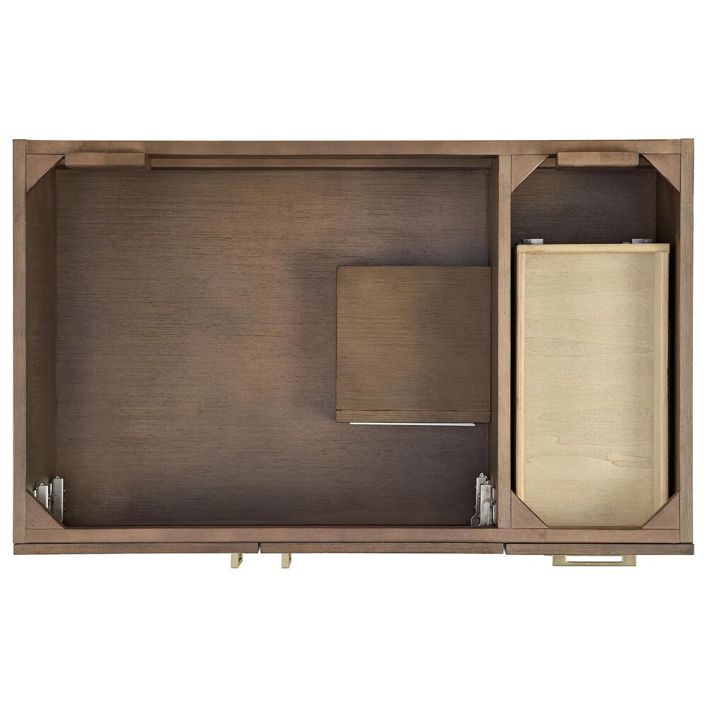 37B Mauri 36" Single Bathroom Vanity with Metal Base in Walnut Drift with High-Profile 4" White Composite Stone Top, , large