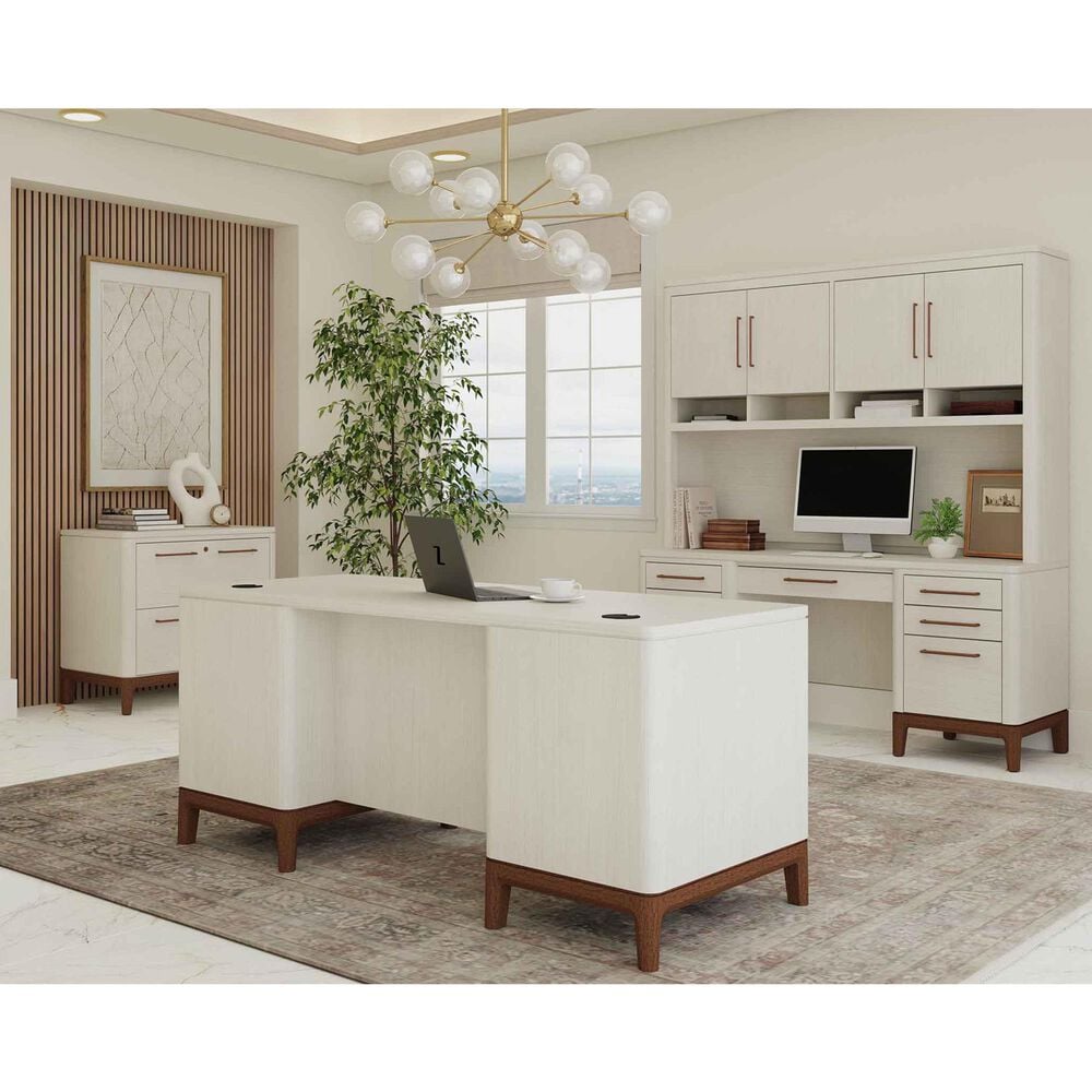 Wycliff Bay Pomono Double Pedestal Executive Desk in White, , large