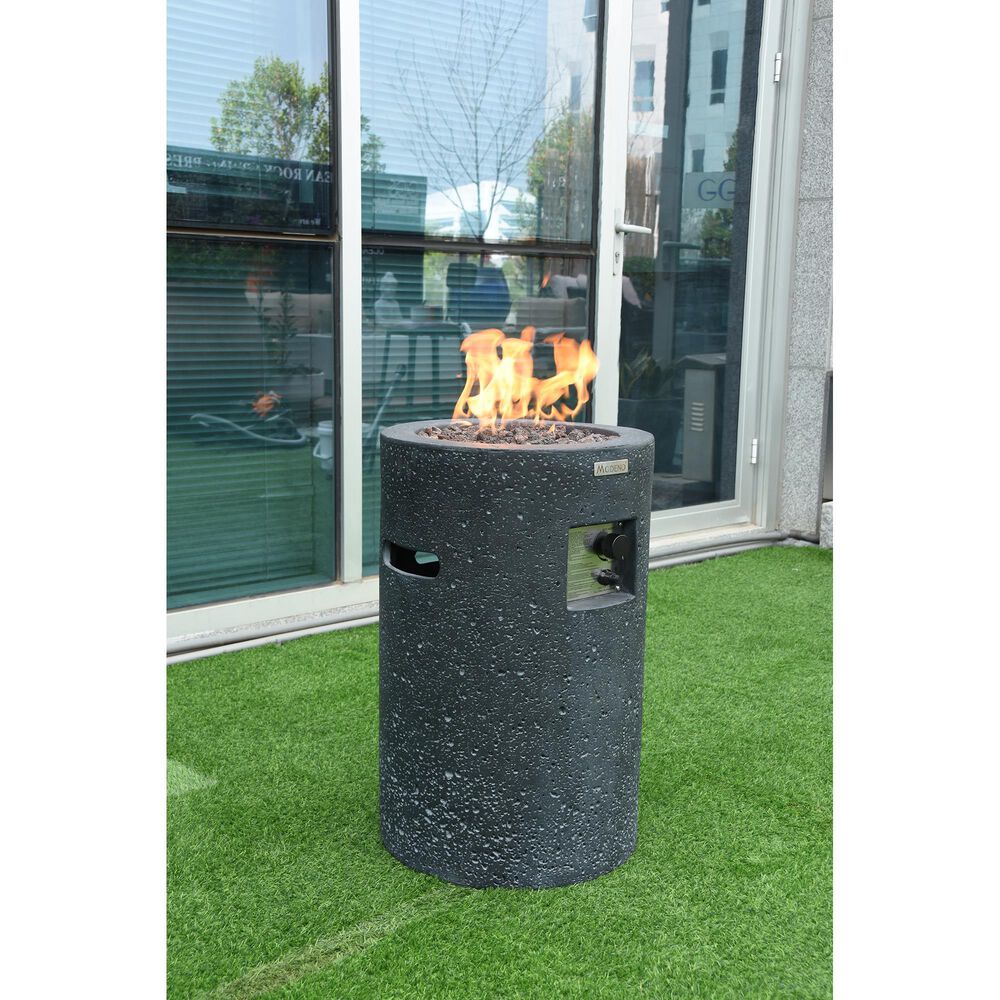 Elementi Fire Lava Tube Round Liquid Propane Fire Column in Black, , large