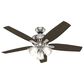 Hunter Newsome 52" Ceiling Fan with 3 Lights in Brushed Nickel, , large