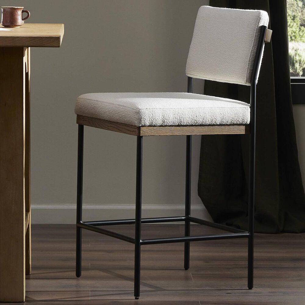 Four Hands Benton Counter Stool in Drifted Oak and Midnight, , large