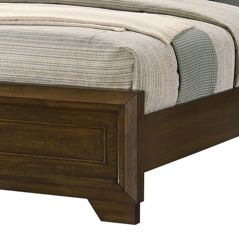 Crown Mark Lakecrest Queen Wood and Upholstered Panel Bed in Brown, , large