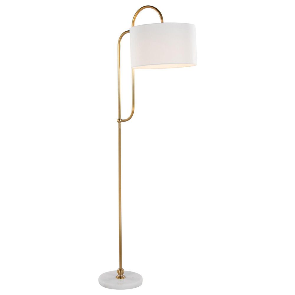 Grandview Gallery Leslie Floor Lamp in Gold and White, , large