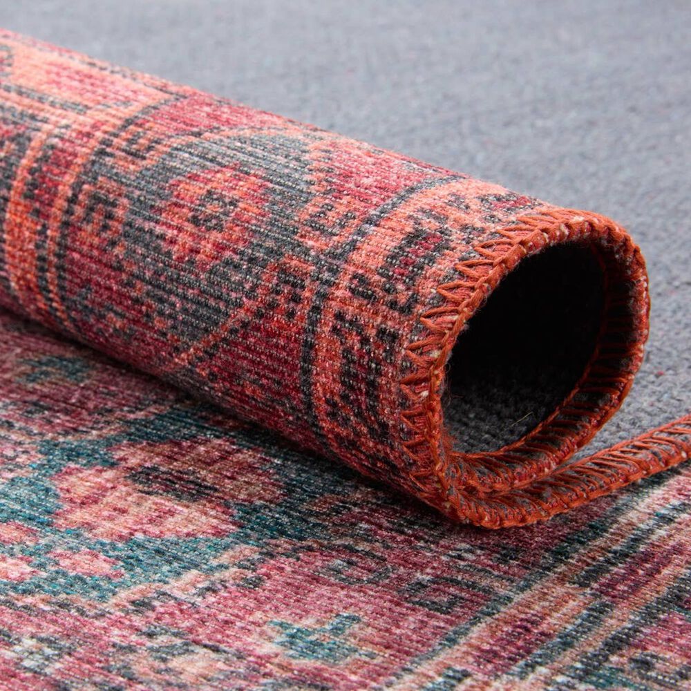 Jaipur Harman Kalinar 7&#39;6&quot; x 10&#39; Shaded Spruce, Koi, Cork and Deep Claret Area Rug, , large