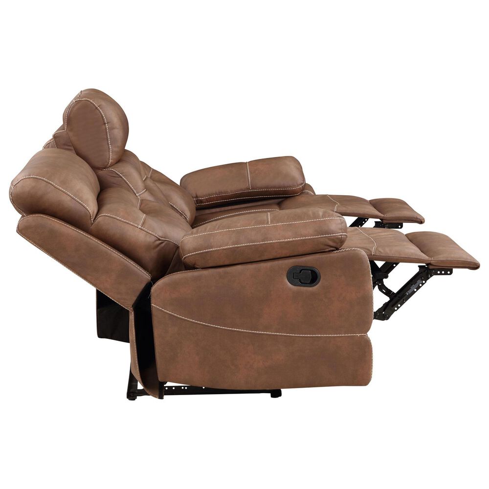 Steve Silver Rudger Manual Reclining Sofa in Chestnut Brown, , large