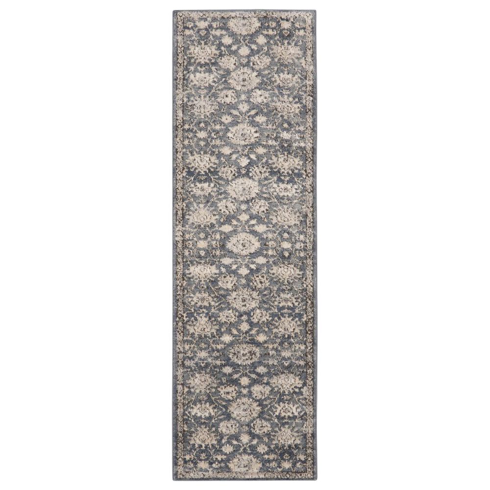 Nourison Quarry Oriental 2"2" x 7"6" Blue and Beige Runner, , large