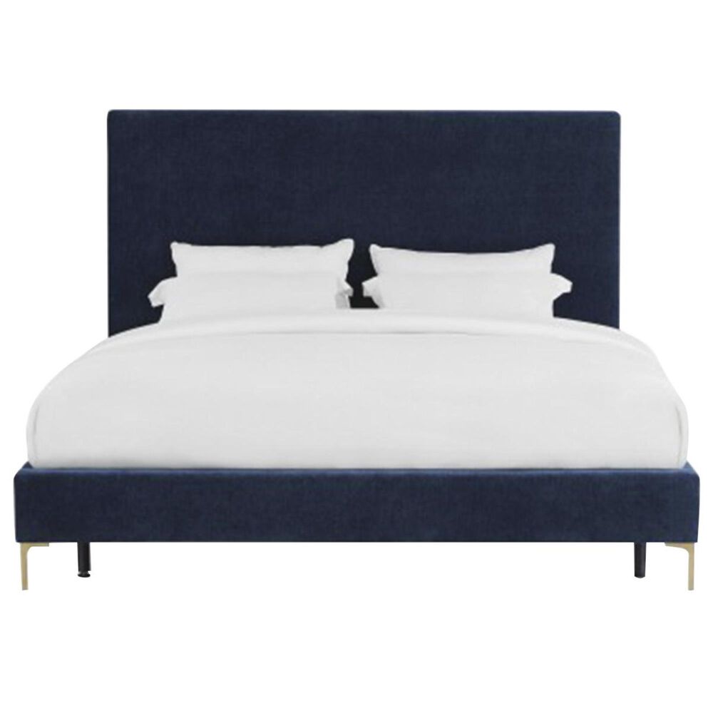 Tov Furniture Delilah King Velvet Bed in Navy, , large
