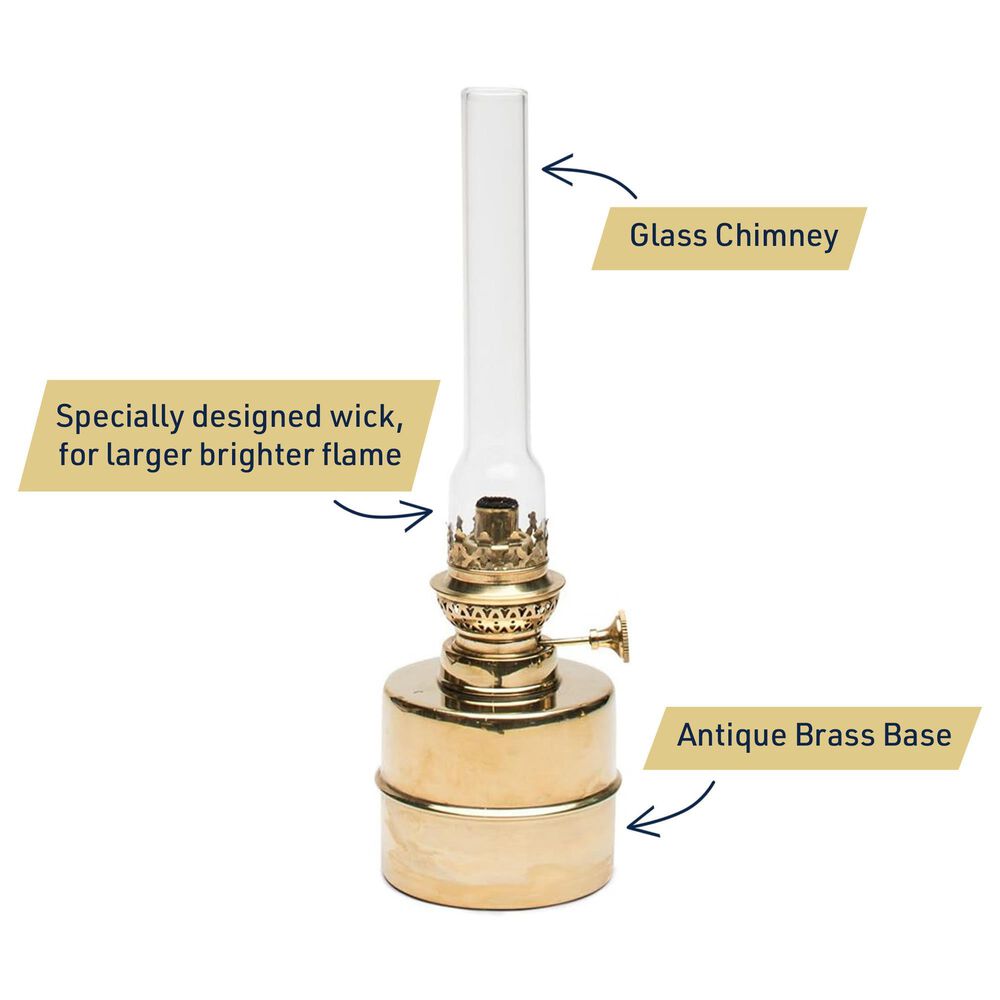 Timberlake 13" Oil Table Lamp in Antique Brass, , large