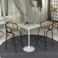 Leisuremod LeisureMod Verve Collection Modern Bar Height Table White Base with 27 Square Marbleized White Laminated  Top, , large