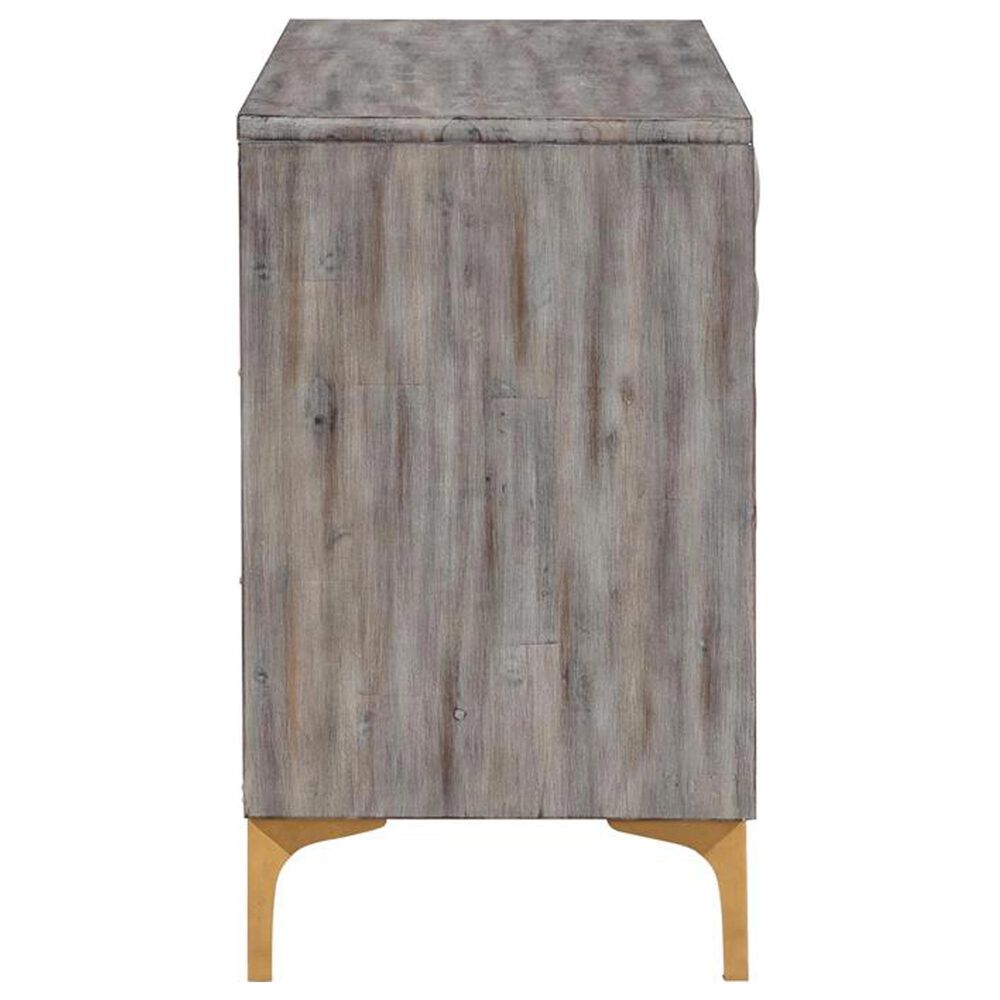 Linon Home Decor 2-Door Cabinet in Gray and Gold, , large