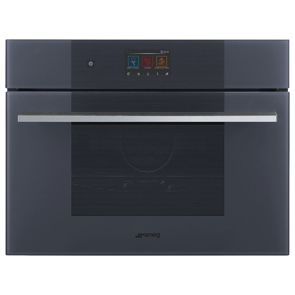 SMEG Linea 24" Single Combi-Microwave Electric Wall Oven in Neptune Grey, , large