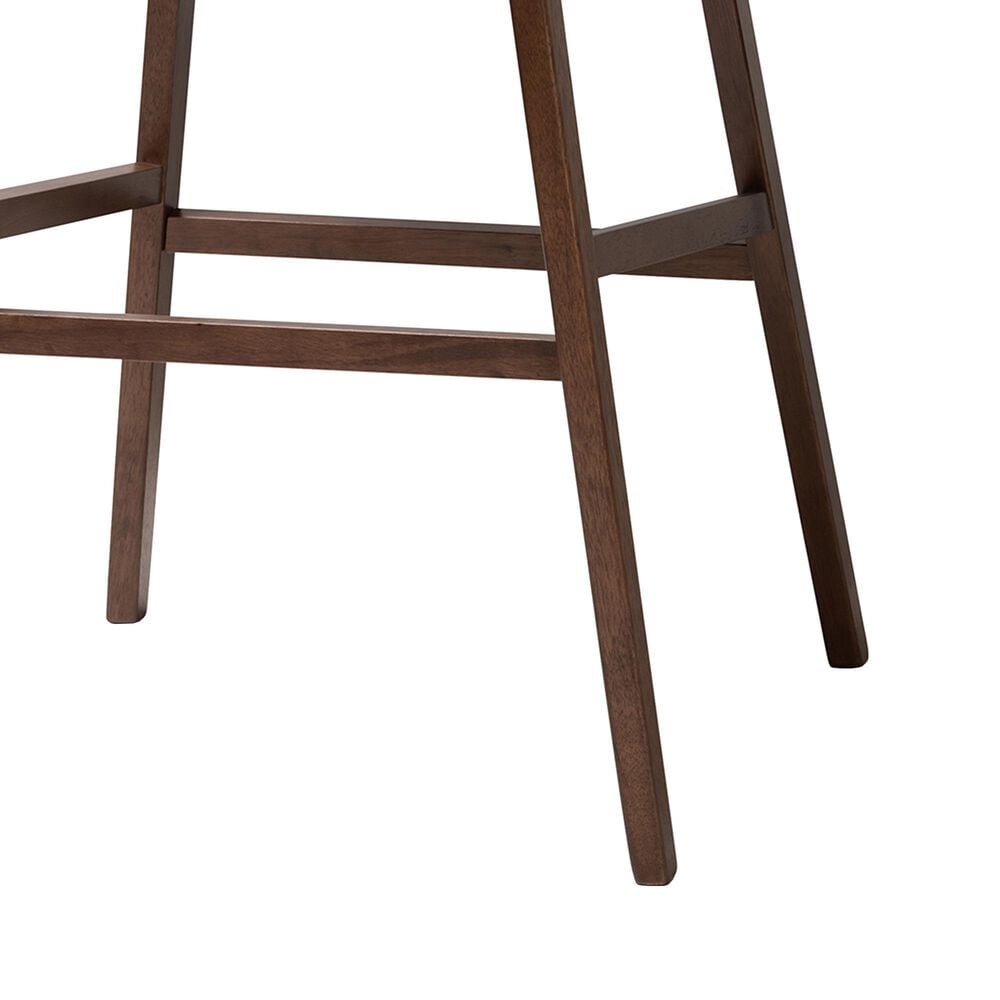 Baxton Studio Colton Bar Stool with Dark Gray Cushion in Walnut Brown (Set of 2), , large