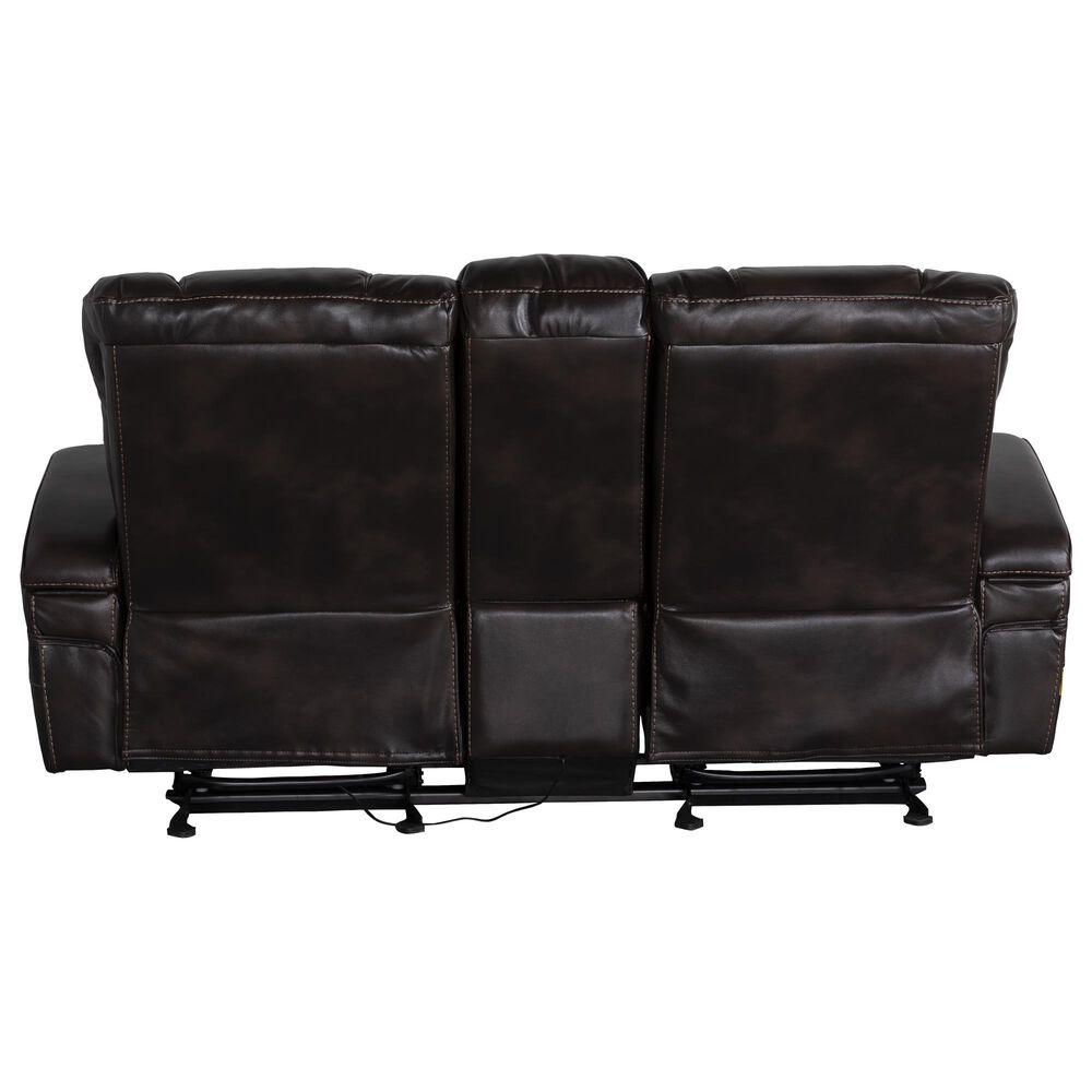 Oxford Furniture Dual Manual Reclining Gliding Loveseat with Console in Bolero Coffee, , large