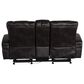 Oxford Furniture Dual Manual Reclining Gliding Loveseat with Console in Bolero Coffee, , large