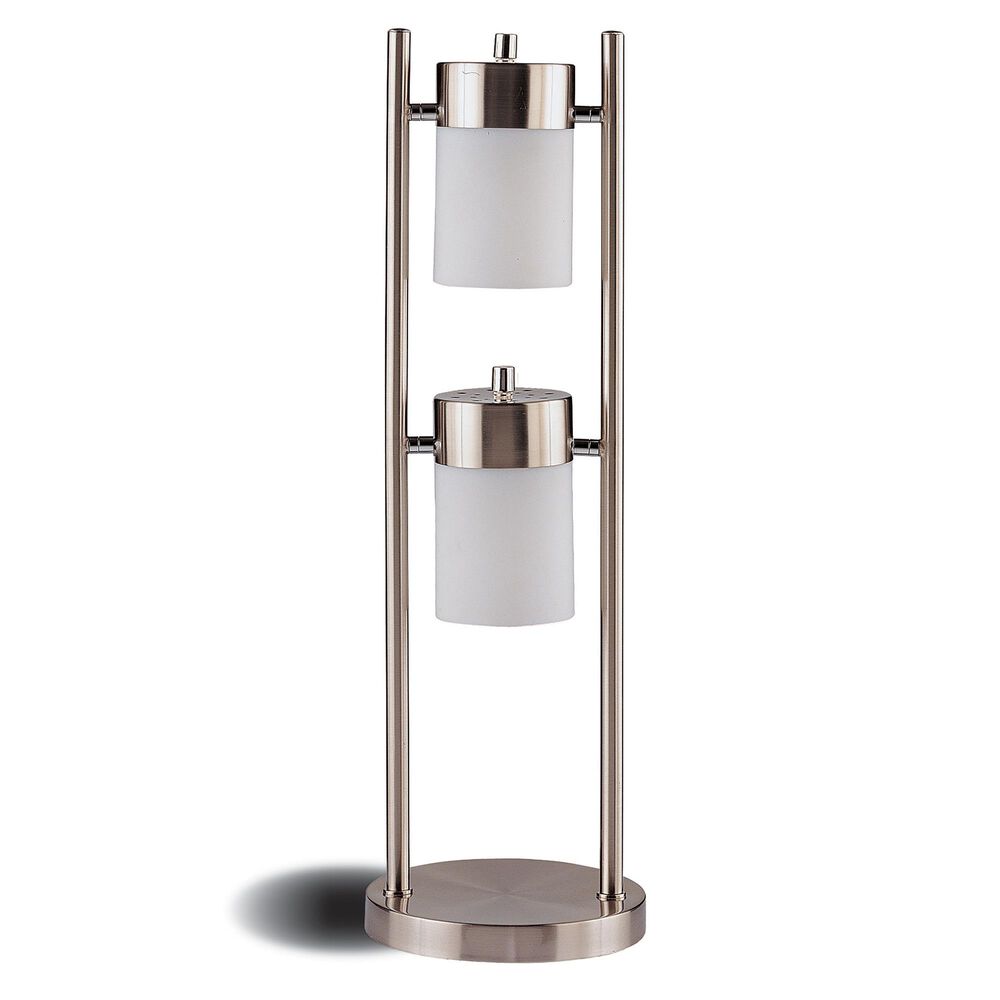 Pacific Landing Table Lamp and Shade in Brushed Silver, , large