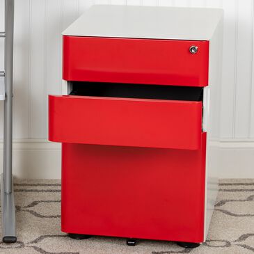 Flash Furniture 3-Drawer Mobile File in Red, , large