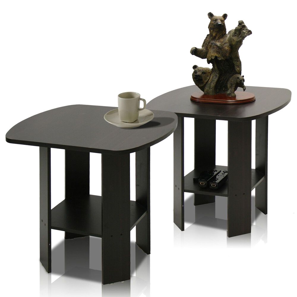 HOMLUX End Table in Espresso (Set of 2), , large
