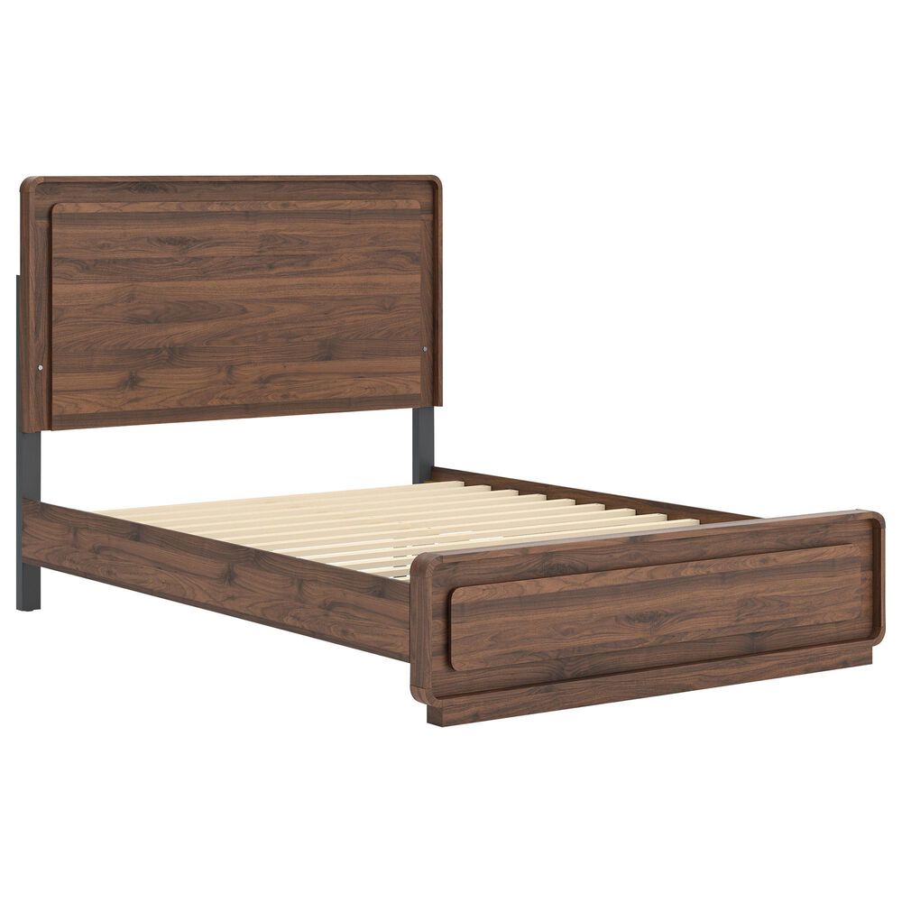 Ashley Fortlorn 5-Piece Queen Bedroom Set in Walnut Brown LED Light, , large