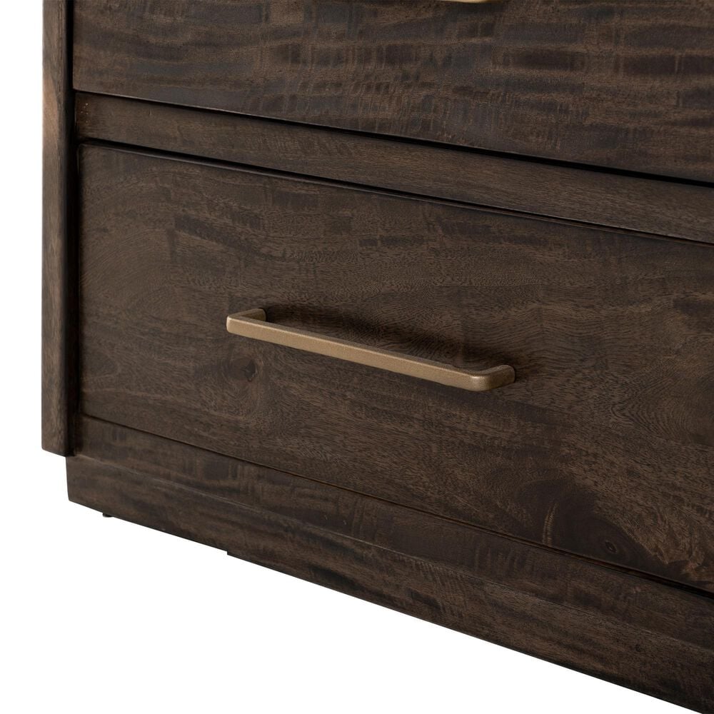 Fallridge Mezquite Solid Wood 6 Drawer Dresser and Mirror in Black natural Grain, , large