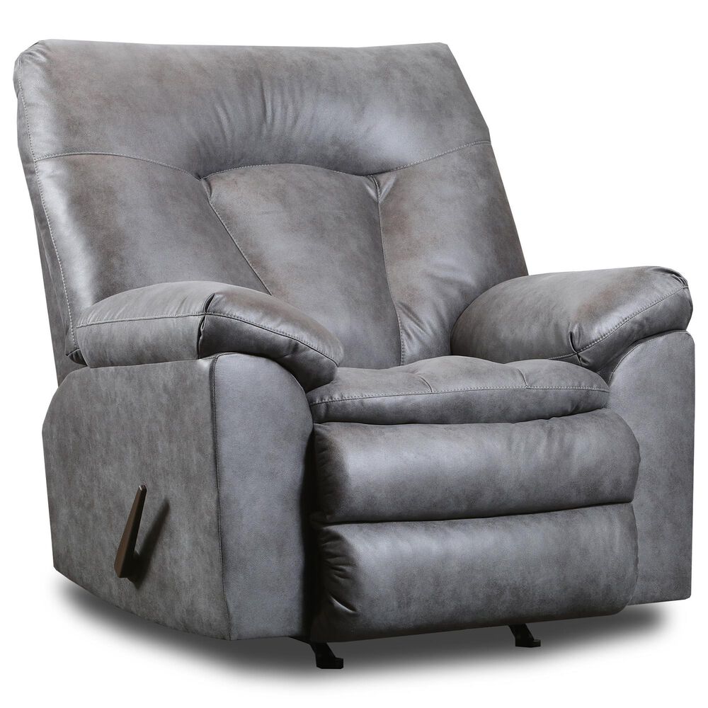 Southern Motion Bennett Manual Rocker Recliner in Amos Gunmetal, , large