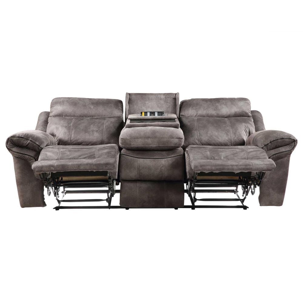 Steve Silver Nashville Manual Reclining Sofa with Drop Down Console in Grey, , large