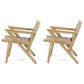 Hearth and Haven Braxton Outdoor Wicker Club Chair with Angular Arms in Light Brown (Set of 2), , large