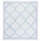 Safavieh Bermuda Geometric 6"7" Square Ivory and Light Blue Indoor/Outdoor Area Performance Rug, , large