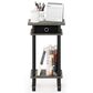 HOMLUX Turn-N-Tube Tall End Table in French Oak and Black, , large