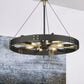 Golden Lighting Vaughn 6-Light Medium Pendant in Natural Black and Aged Brass, , large