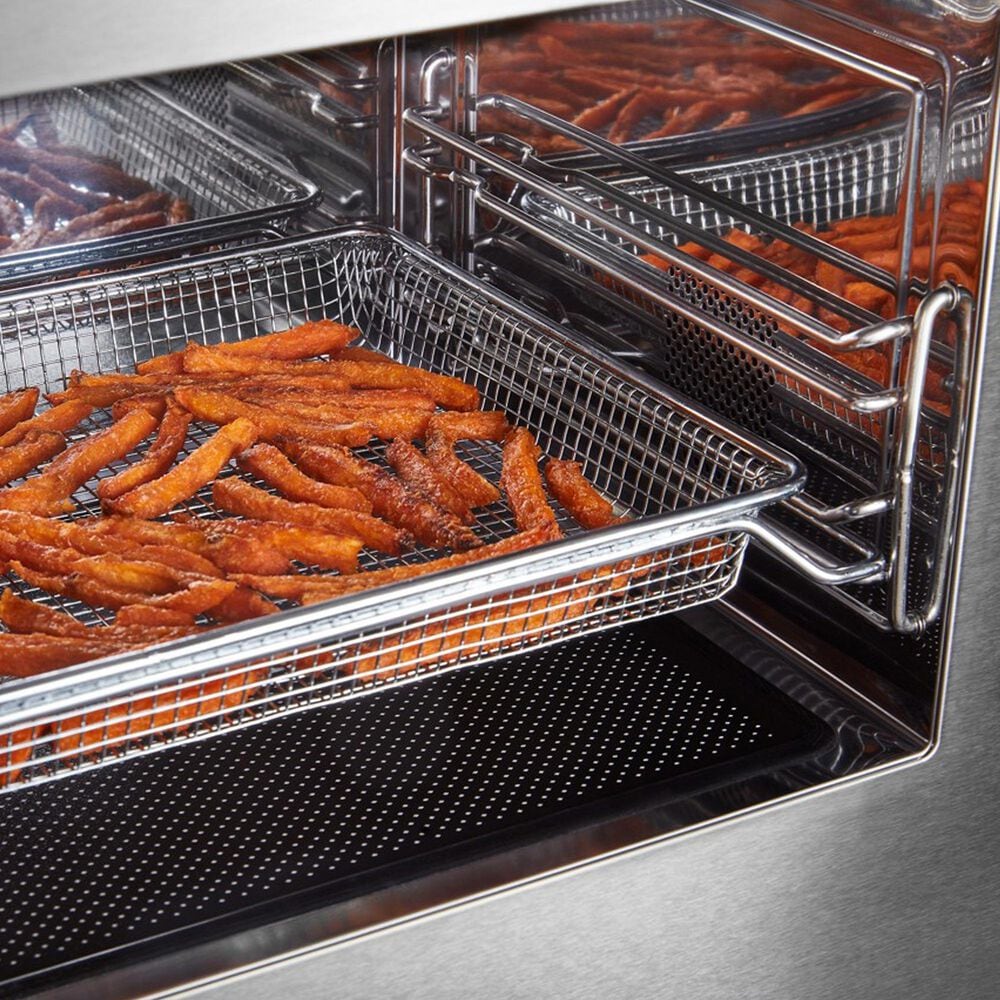 KitchenAid 2-Piece Kitchen Package with 5 Cu. Ft. Smart Slide-in Gas Range and 1.1 Cu. Ft. Multifunction Over-the-Range Microwave Oven in PrintShield Stainless Steel, , large