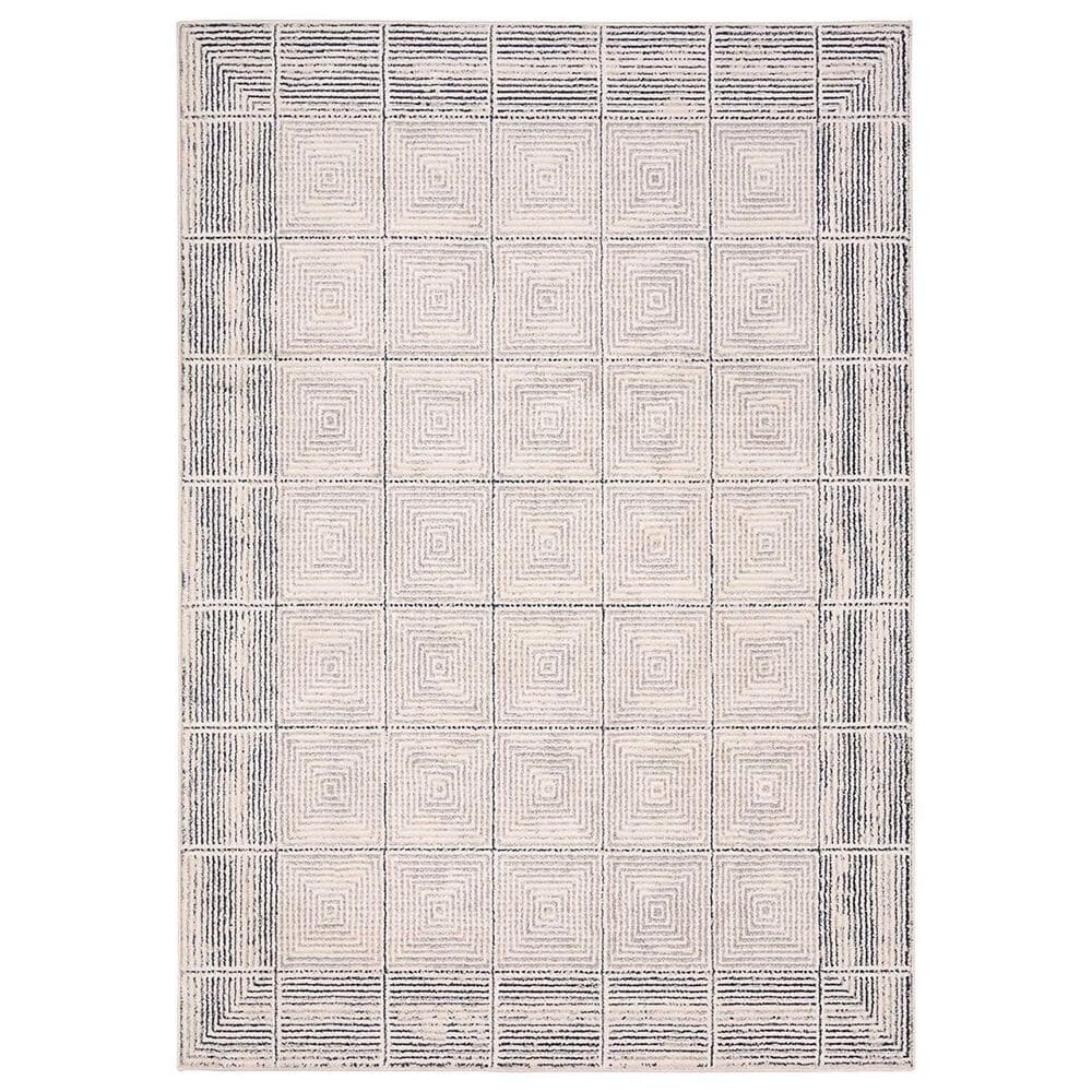 Jaipur Eva Quadrant 8"6" x 11"6" Silver Cloud, Moonstruck, Pastel Parchment, Almond Peach and Licorice Area Rug, , large