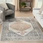 Nourison Astra Machine Washable 5"3" x 7" Grey and Gold Area Rug, , large