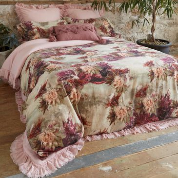 Patina Vie Bespoke 3 Piece Queen Fushia Floret Velvet Duvet Set, , large