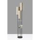 Adesso Trio Shelf Floor Lamp in Black and Antique Brass, , large