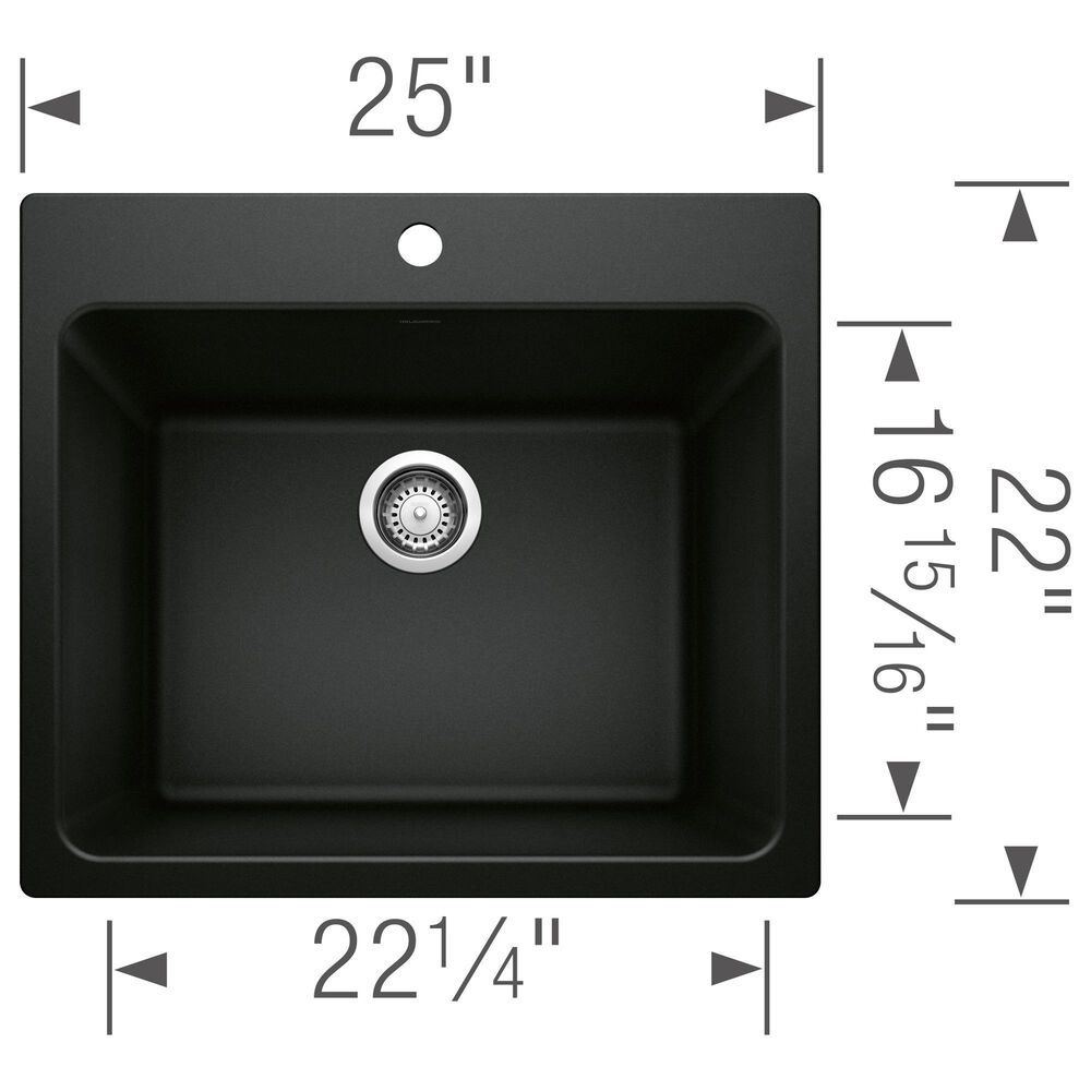 Blanco Liven Dual Mount Laundry Sink in Coal Black, , large